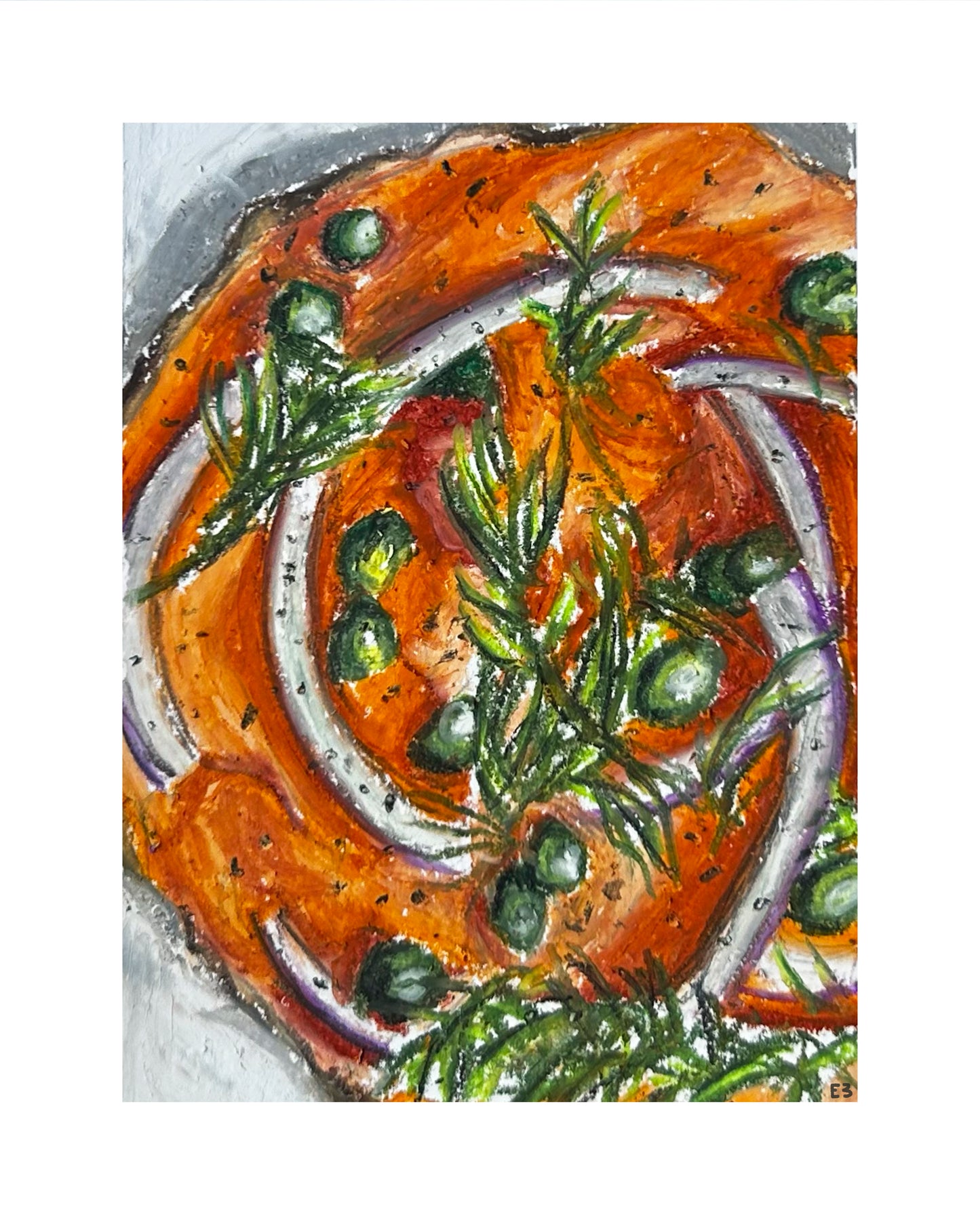 Oil Pastel Bagel & Lox Print