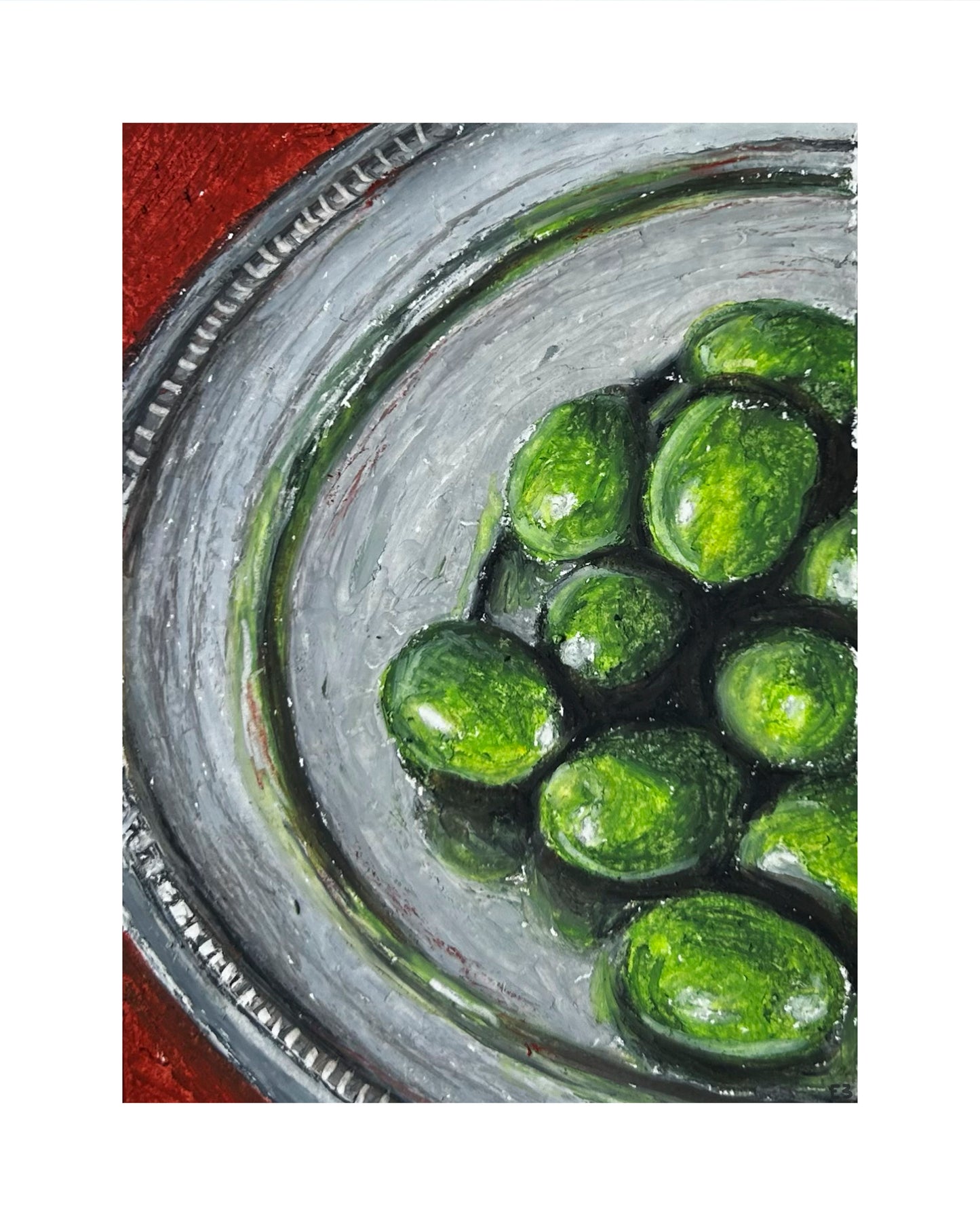 Oil Pastel Olives Print