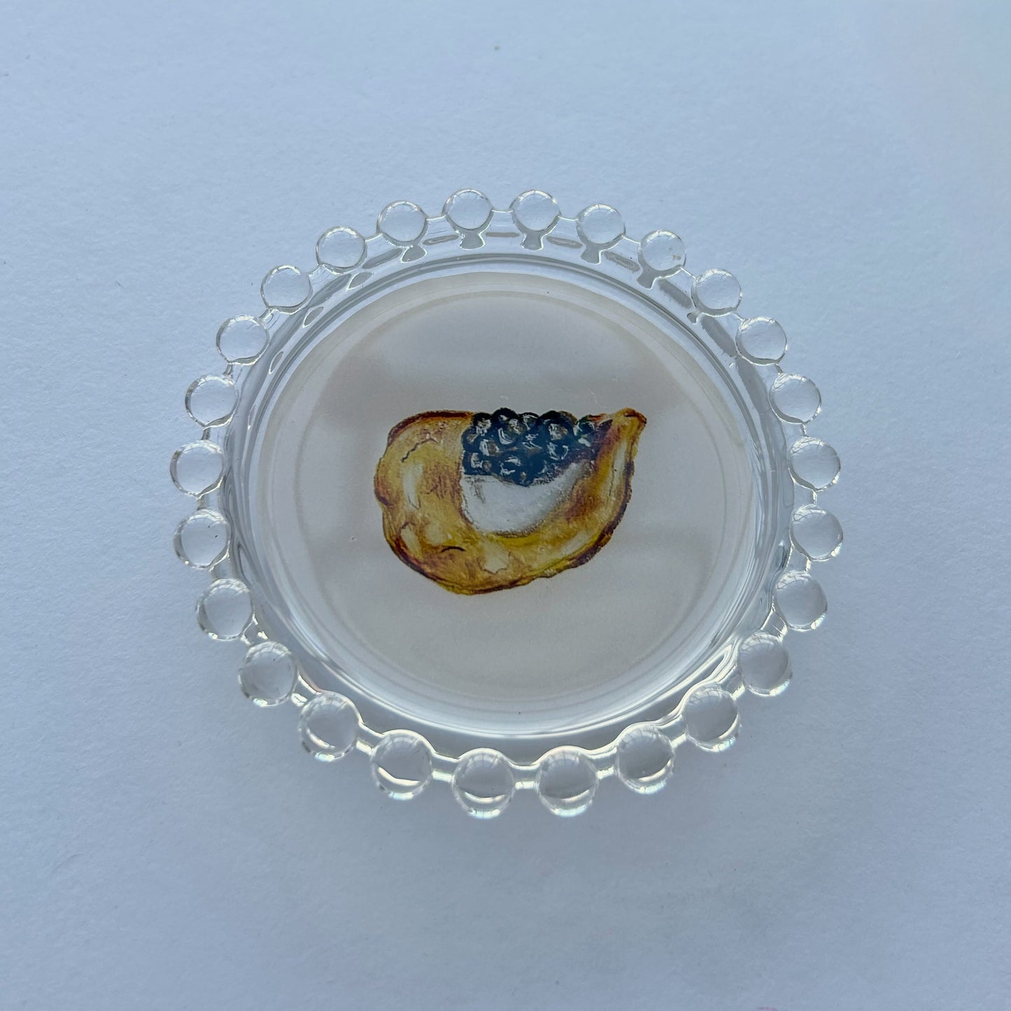 Caviar & Potato Chips Trinket Dish, Original Illustration, 4"
