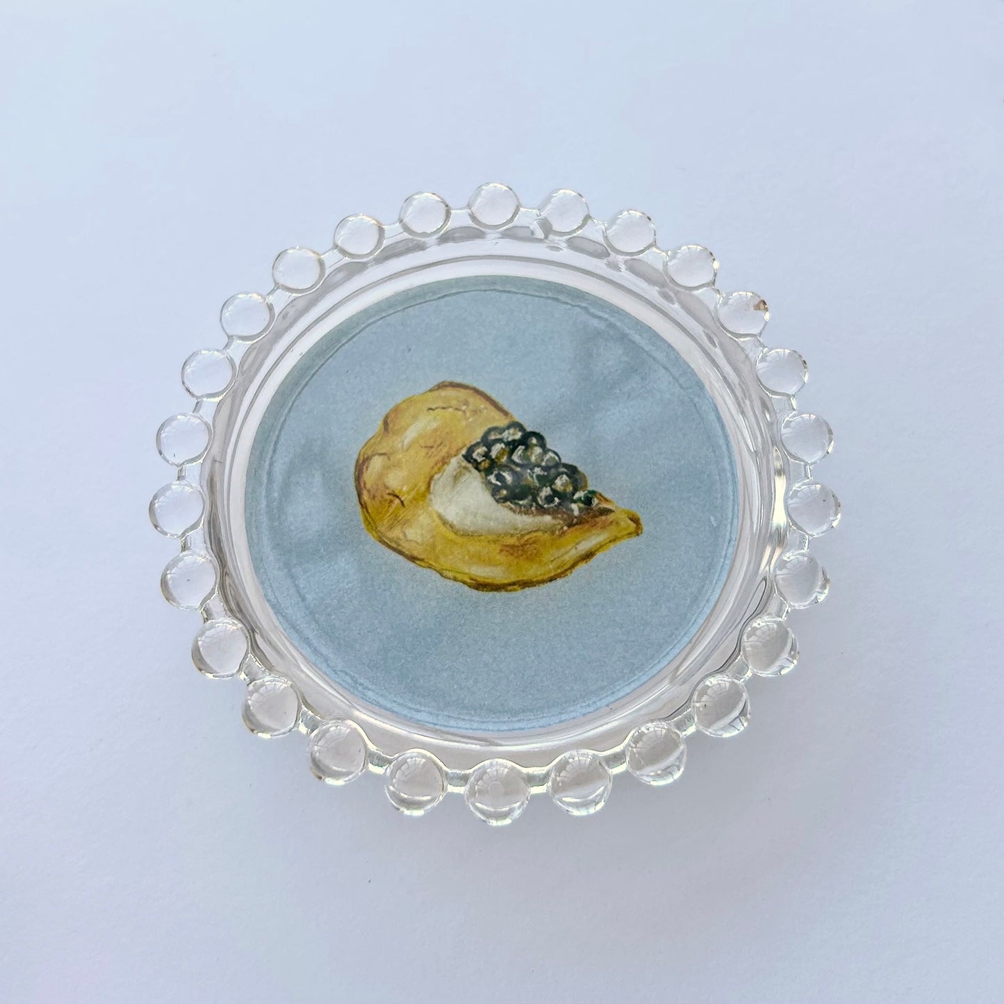 Caviar & Potato Chips Trinket Dish, Original Illustration, 4"