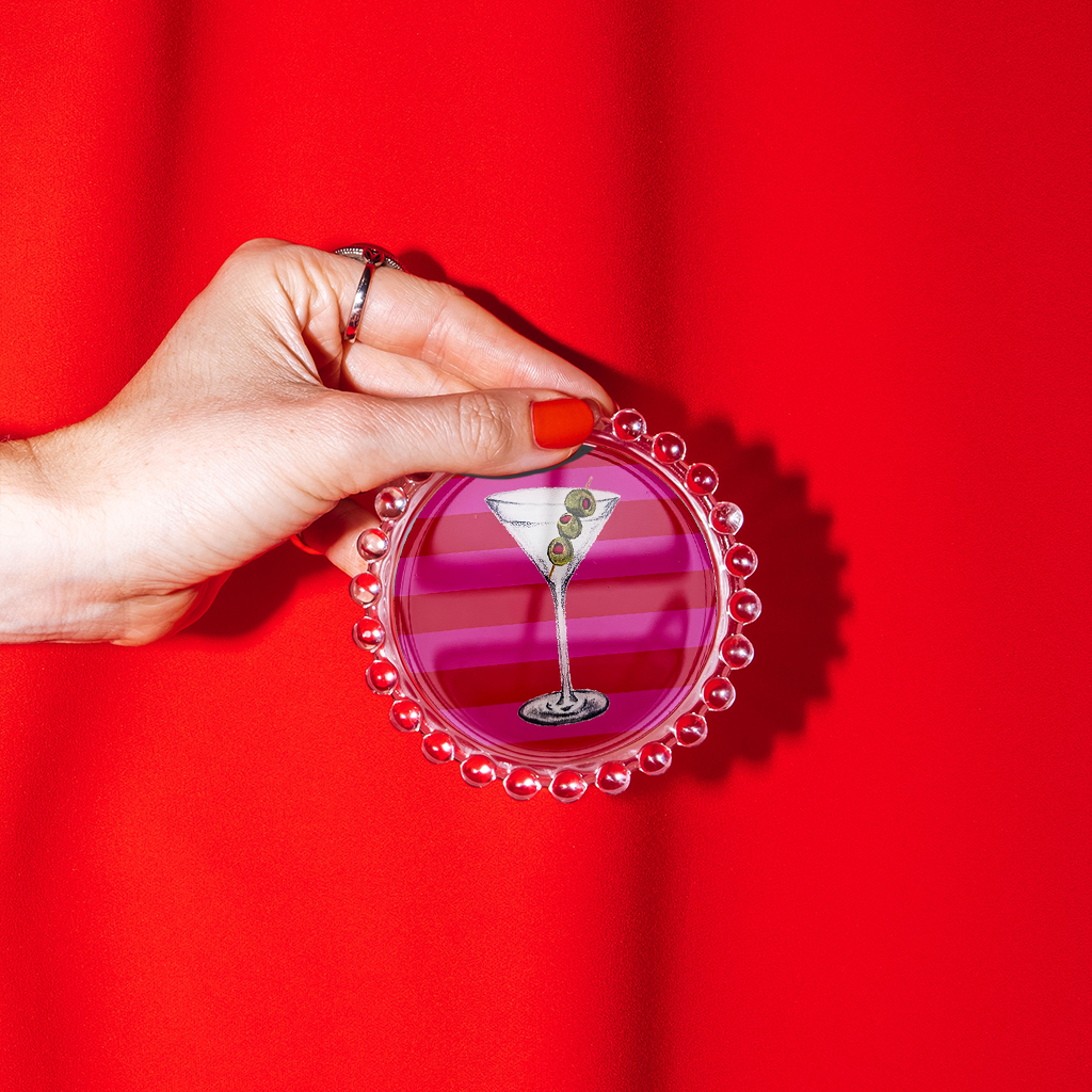 Striped Dirty Martini Trinket Dish