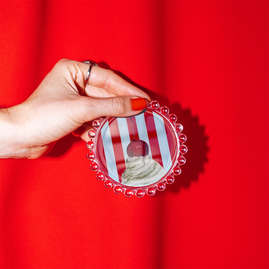 Striped Whipped Cream Trinket Dish