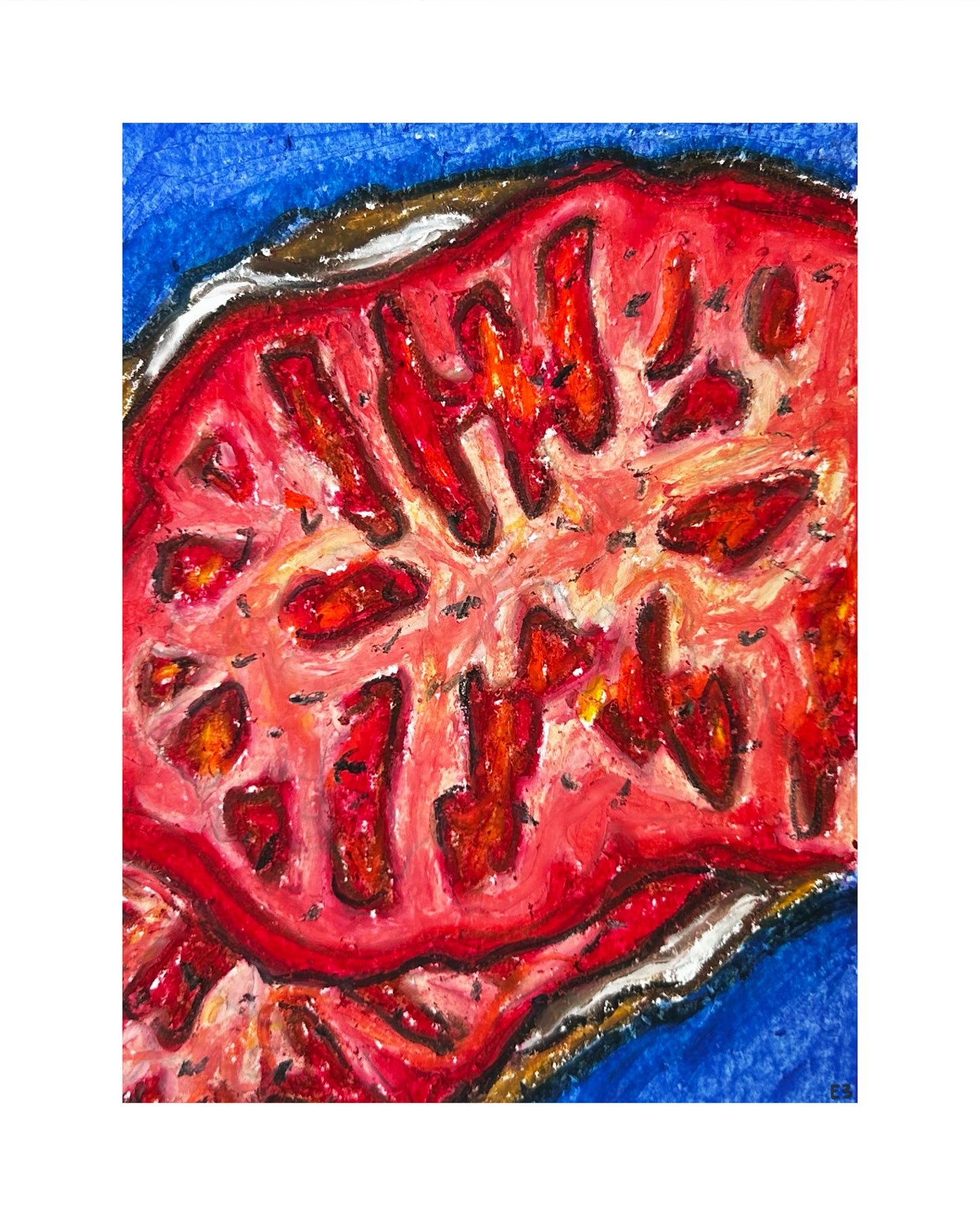 Oil Pastel Tomato Toast Print